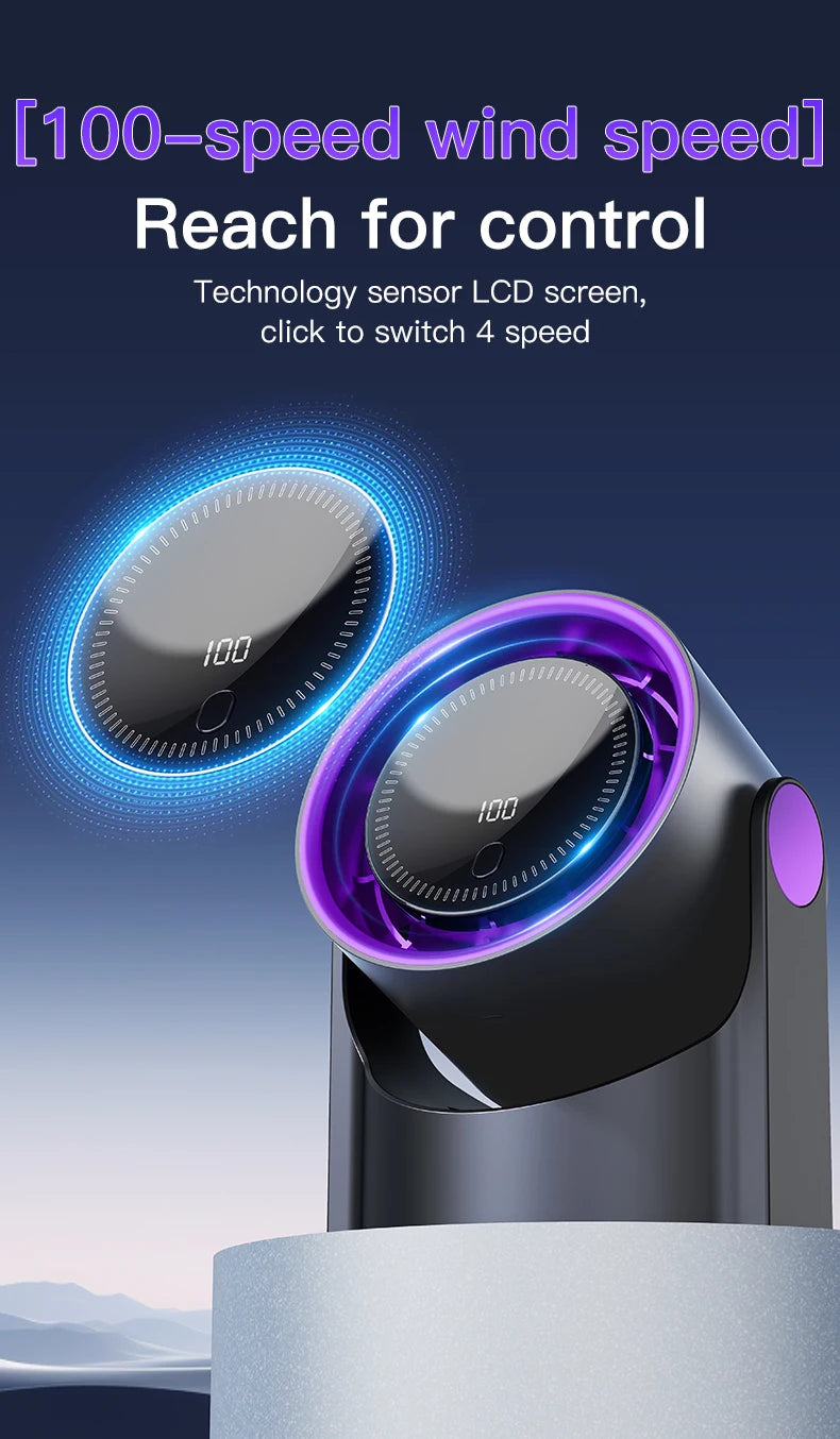 Electric Fan Desktop Silent Wall Mounted Air Conditioner Bladeless Fan USB Charging Portable Office Indoor Camping