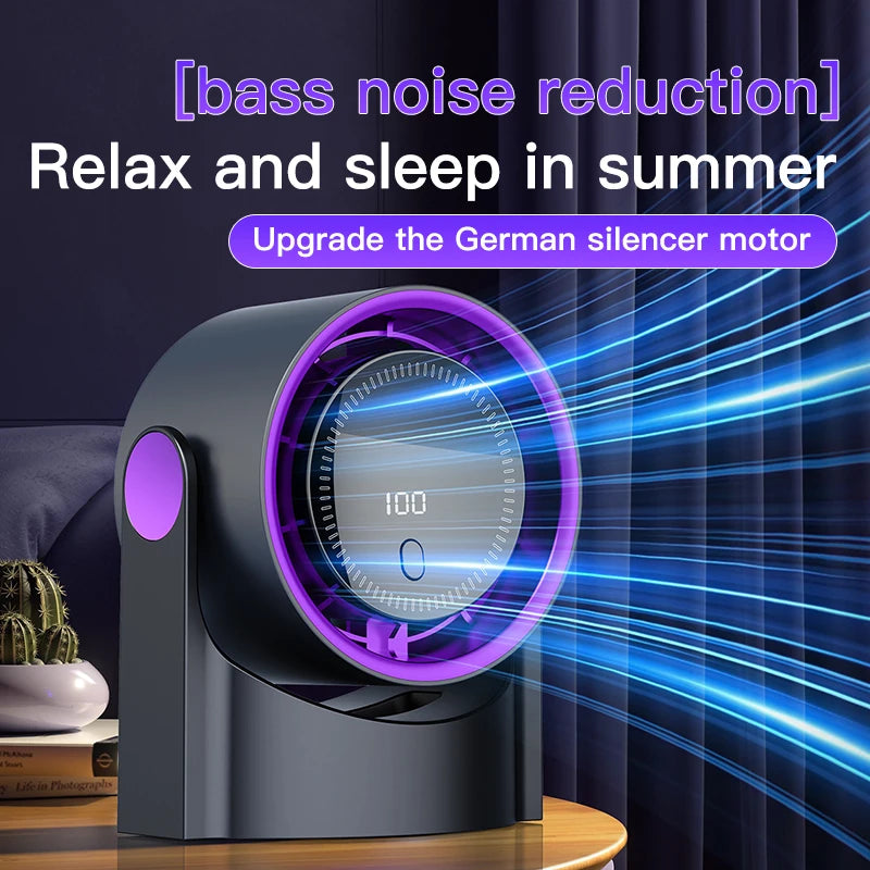 Electric Fan Desktop Silent Wall Mounted Air Conditioner Bladeless Fan USB Charging Portable Office Indoor Camping