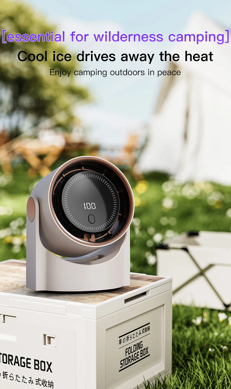 Electric Fan Desktop Silent Wall Mounted Air Conditioner Bladeless Fan USB Charging Portable Office Indoor Camping