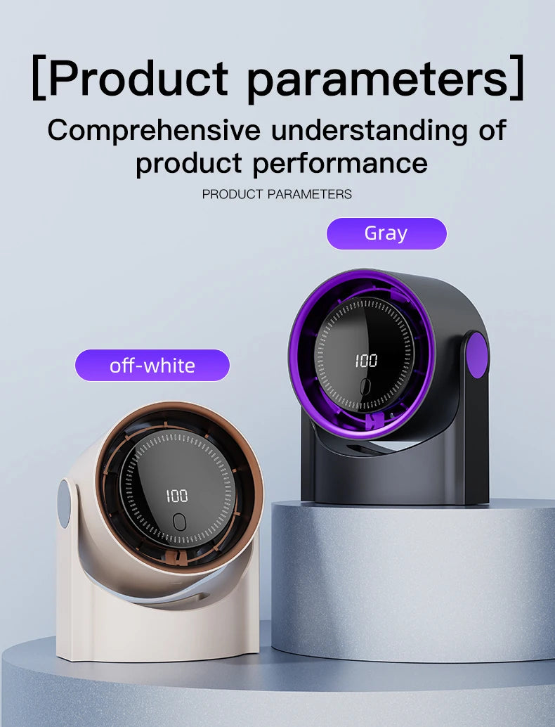 Electric Fan Desktop Silent Wall Mounted Air Conditioner Bladeless Fan USB Charging Portable Office Indoor Camping