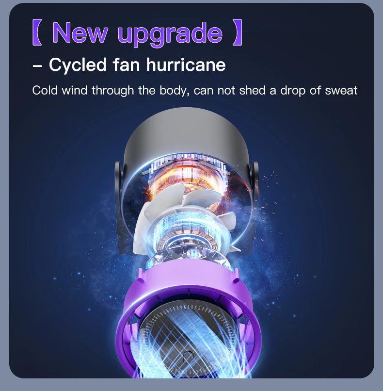 Electric Fan Desktop Silent Wall Mounted Air Conditioner Bladeless Fan USB Charging Portable Office Indoor Camping