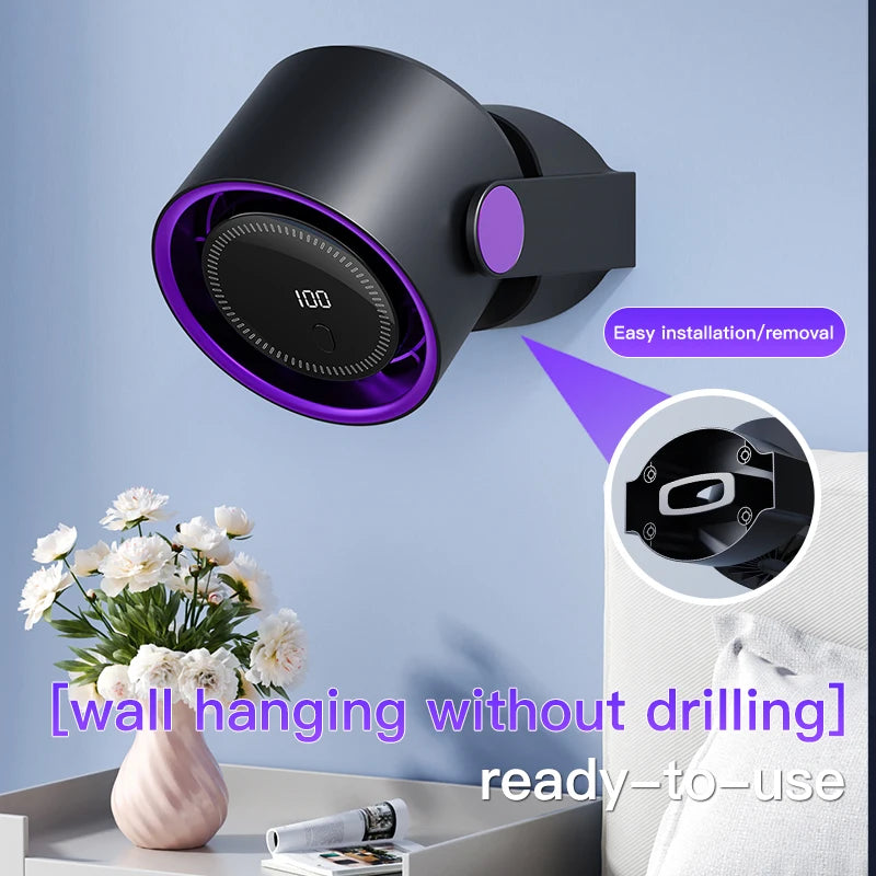 Electric Fan Desktop Silent Wall Mounted Air Conditioner Bladeless Fan USB Charging Portable Office Indoor Camping