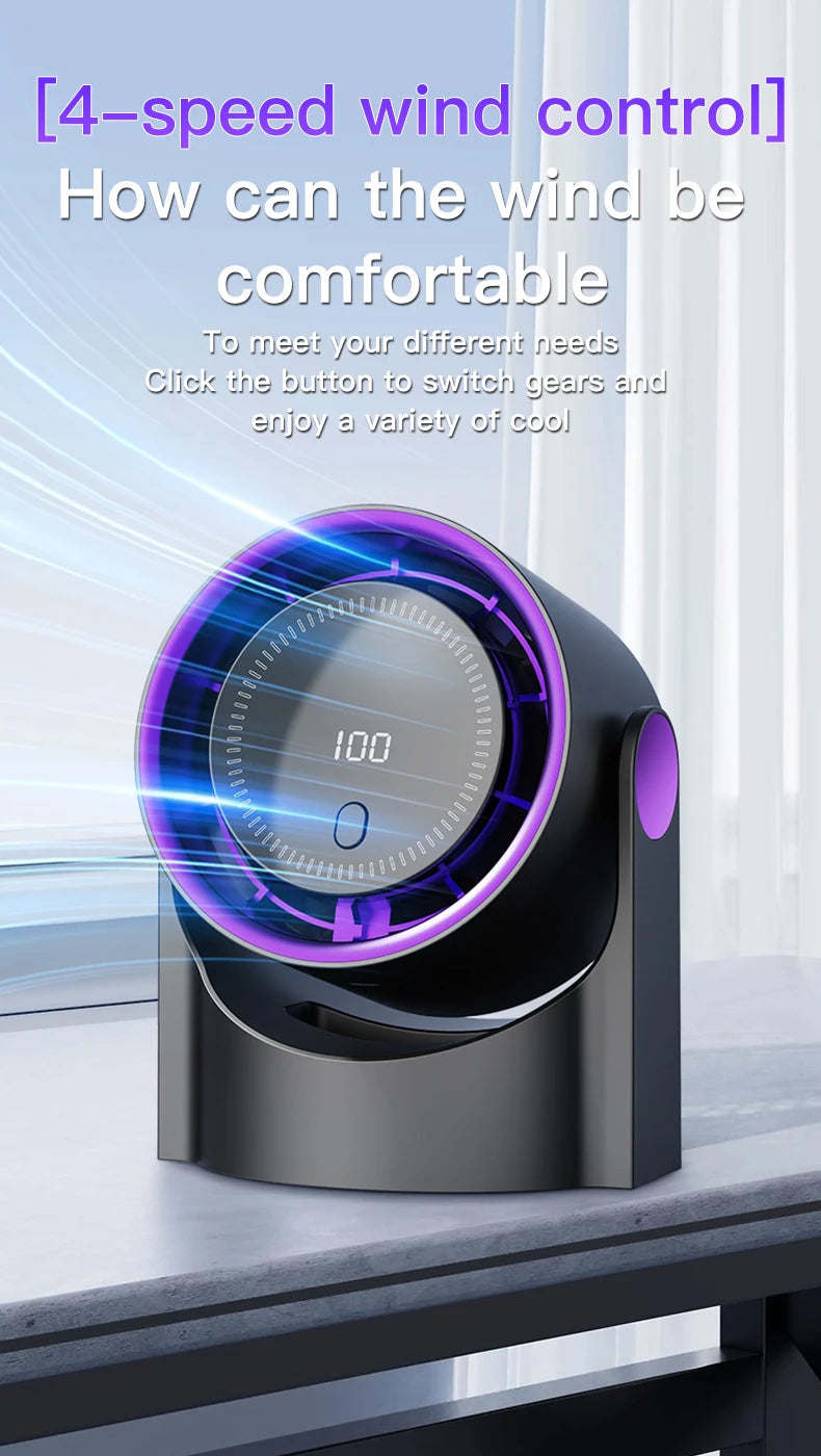 Electric Fan Desktop Silent Wall Mounted Air Conditioner Bladeless Fan USB Charging Portable Office Indoor Camping
