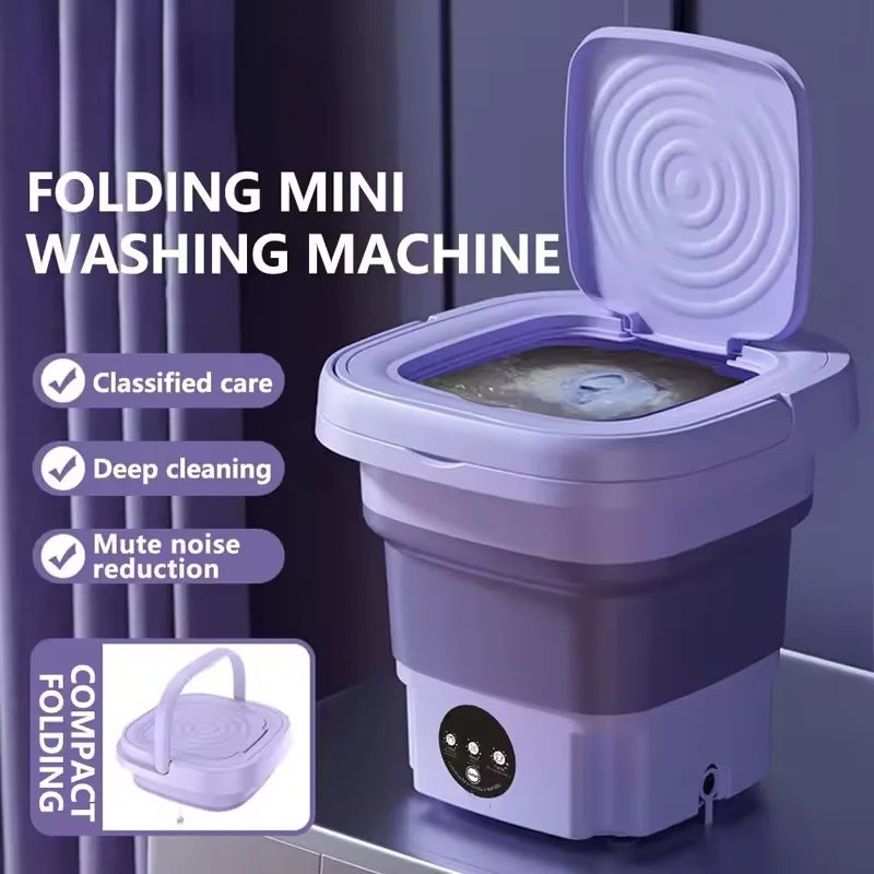 Portable Folding Mini Washing Machine Bucket for Clothes Socks Underwear Cleaning Washer Portable Small Travel Washing Machine